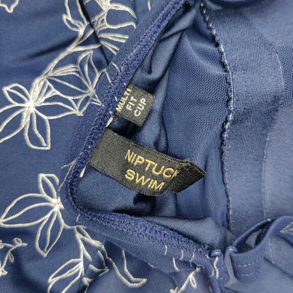 Niptuck Garden Line Foil Joanne Twist Front Slimming Swimsuit 6 One Piece - Picture 12 of 15